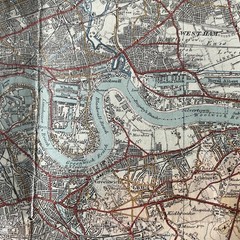 Vintage Ordnance Survey Map of the Country Round London 1921. 30inc L x 39 w inc