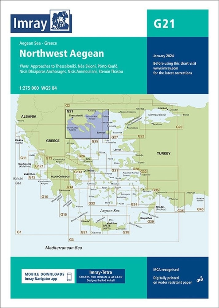G21 Northwest Aegean Sea by Imray G. Series Folded Book