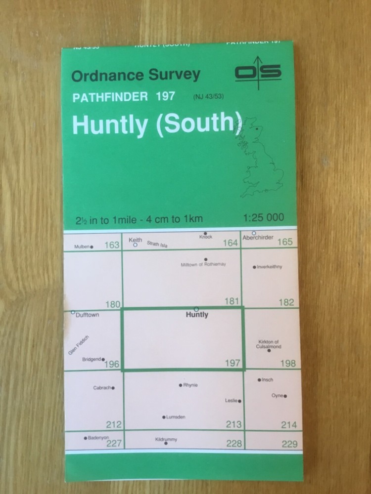 1992 Ordnance Survey Pathfinder Map 197 NJ 43/53 Huntly South