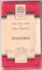 ORDNANCE SURVEY ONE INCH MAP: SNOWDON (Seventh Series) – cloth