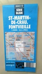 France IGN Map Serie Bleue 3043 O St Martin de Crau 1:25000 Folding map 1989