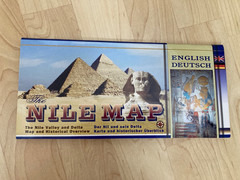 Map of The Nile in Egypt folds out in English & German and Hieroglyphic Bookmark