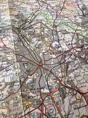 Bartholomew Map West Riding Yorkshire Leeds Vintage 70s 1972 Paper ½” FreePostUK