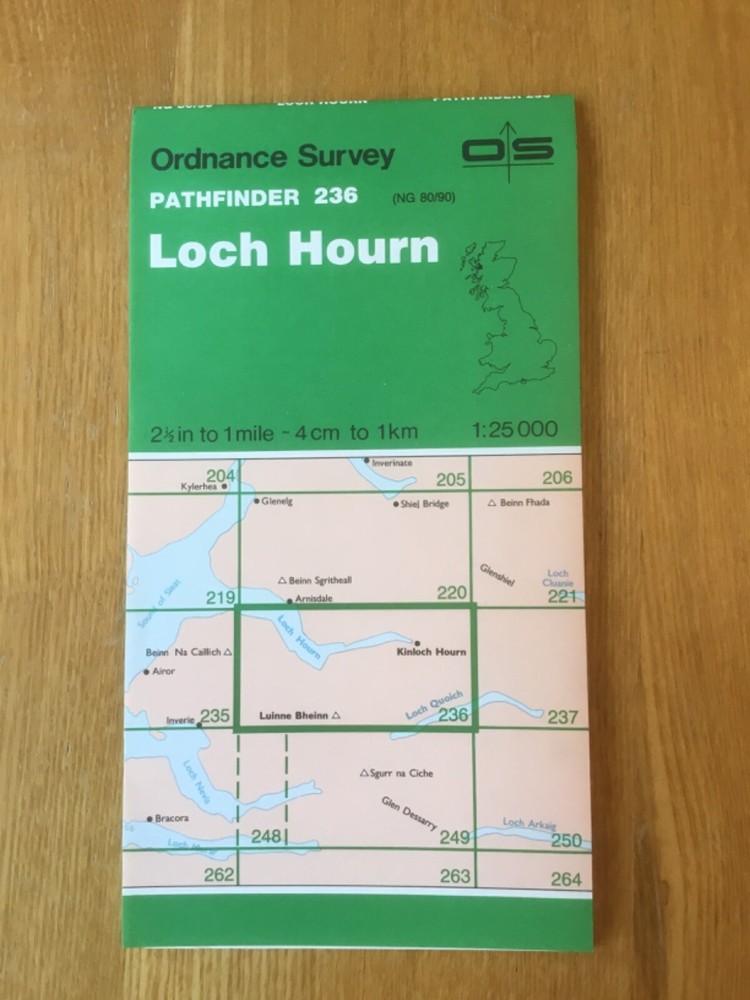 1976 Ordnance Survey Pathfinder Map 236 NG 80/90 Loch Hourn (incl Kinloch Hourn