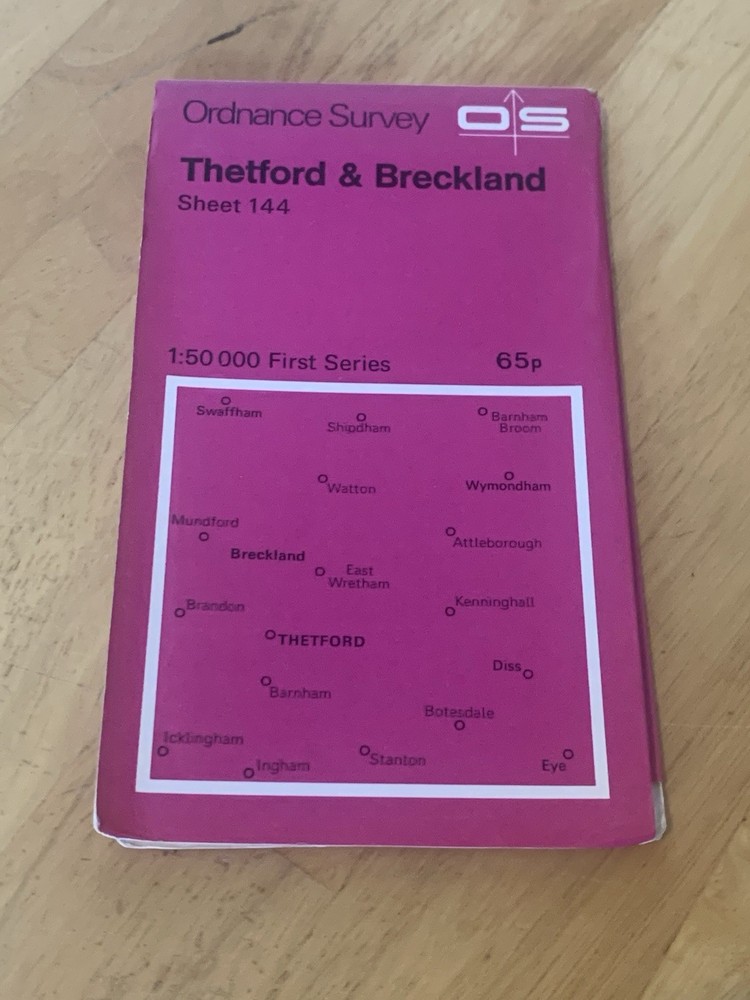 Ordnance Survey Map First Series Sheet 144 Thetford & Breckland OS