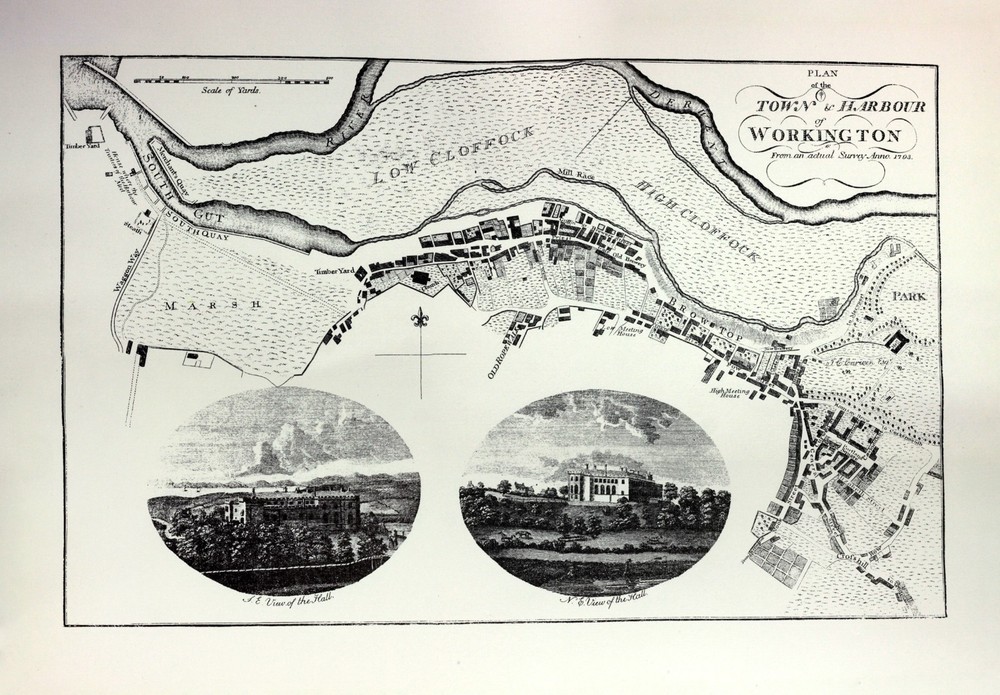1793 Rare Map Town Harbour Workington Cumberland 18th Century Cumbria Facsimile