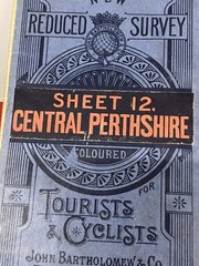 Antique 1924 Bartholomew’s 1/2 Inch to 1 Mile Cloth Map No 12 Central Perthshire