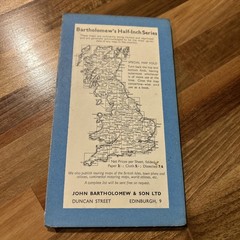 NORTH SOMERSET Bartholomew Revised Contoured Half Inch Map No 7 Paper 1954