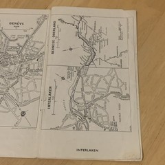AA Continental Throughway Town Plans Basel Bern Geneva Zurich St Gallen Montreux