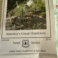 UNCOMPAHGRE NATIONAL FOREST Service MAP (PLATEAU DIVISION) – Colorado 2014 USDA