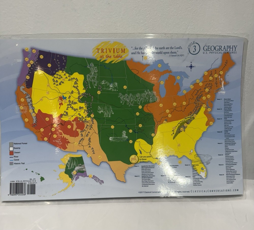 Classical Conversations Trivium at the Table Cycle 3 Geography Placemats
