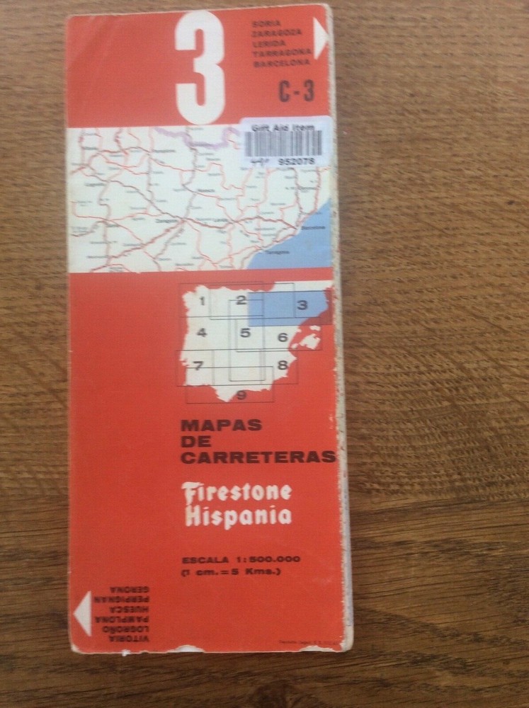 Mapas De Carreteras Firestone Hispania MAP Fold Out Wall Map Barcelona Spain