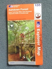 OS Explorer Map No. 135 Ashdown Forest – Excellent unmarked copy & FREE POST