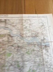 1935 Ordnance Survey One Inch Fifth Edition Cloth Map 115 S.E London & Dartford