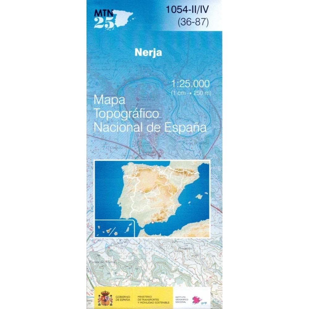 Spain map 1054-II/IV: Nerja hiking walking topographic 1:25K