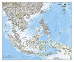 NATIONAL GEOGRAPHIC: SOUTHEAST ASIA CLASSIC WALL MAP (38 X **BRAND NEW**