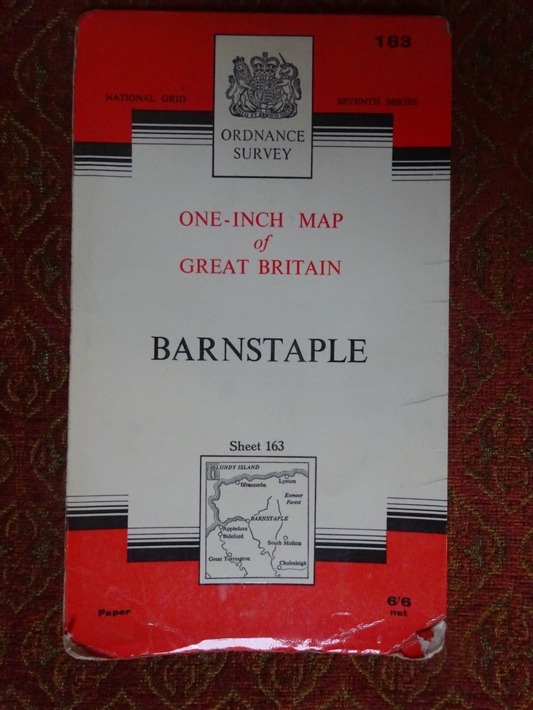OLD OS Map BARNSTAPLE ILFRACOMBE APPLEDORE BIDDEFORD LUNDY CHULMLEIGH 1960