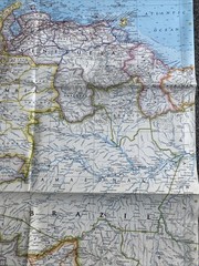 National Geographic Magazine 1964 Paper Map Northwestern South America Vintage
