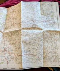 OS Ordnance Survey One Inch Paper Map,of Ludlow, Sheet 129, 1952