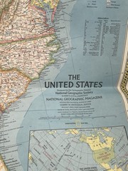 Vintage National Geographic Map Portrait USA & The United States July 1976