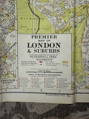 Vintage Premier Map of London & Suburbs Folding Street Map Geographers Map Co