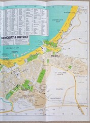 3 Street Maps of Newquay, Cornwall.