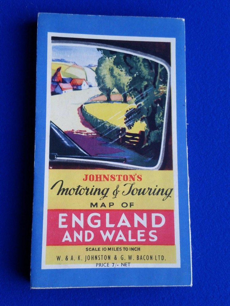 JOHNSTON’S MOTORING & TOURING MAP = ENGLAND & WALES 7/-