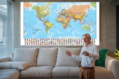 150 x 100 CM Map Of The World Flags Large Poster Education School Wall Travel