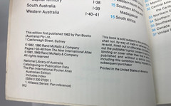 The Pan International Pocket Atlas, 1982, Aust Edt, PB