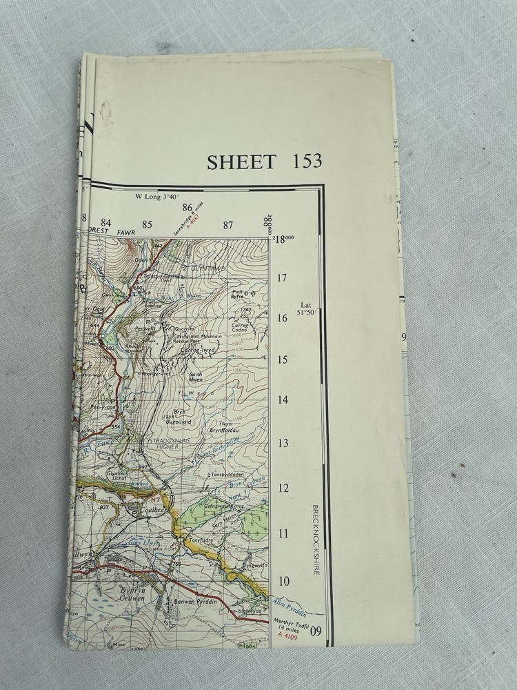 Vintage Ordnance Survey Map Sheet 153 Swansea