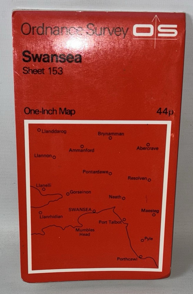 Ordnance Survey One Inch Map – Swansea – Sheet 153 – 1972