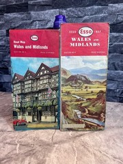 Vintage Esso Road Maps Of Wales And Midlands No.4