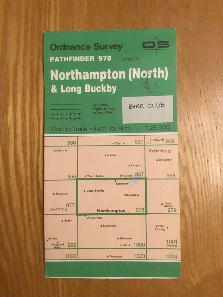 1989 Ordnance Survey Pathfinder Map 978 SP 66/76 Northampton North & Long Buckby
