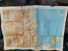 Vintage Bartholomew’s New Reduced Survey Half-Inch Map 22 MID WALES