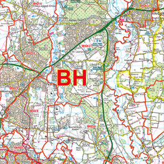 (G21) Map of Bournemouth BH Postcode Sectors, Poster of Bournemouth Postcodes