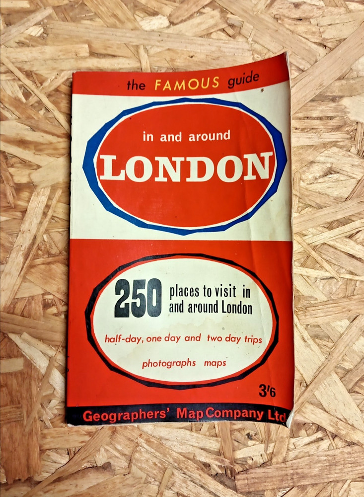 1964 The Famous Guide In and Around London Georgrapher’s Map Company Ltd Vintage