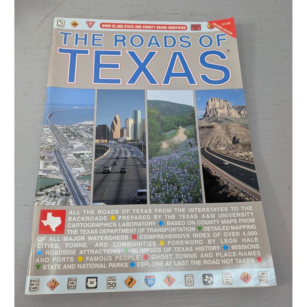 The Roads of Texas Revised Edition 1999 Shearer Publishing Road Atlas Map Book