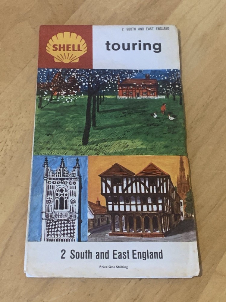 Vintage – Shell Touring Map No 2 – South and East England – c1966
