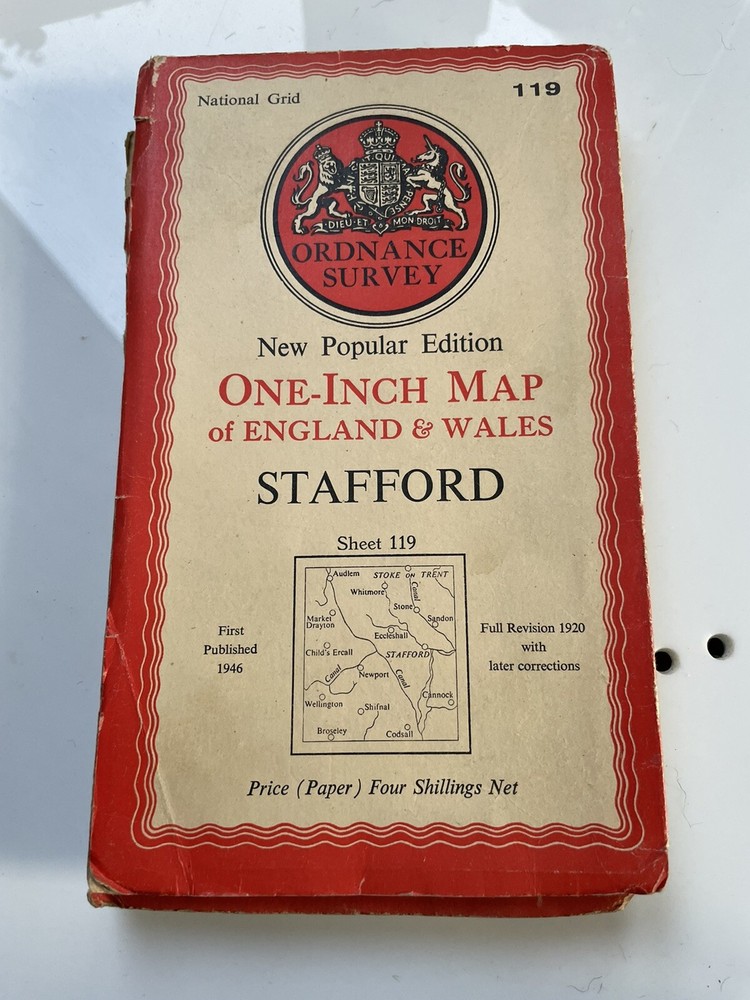 Ordnance Survey map 1954 130 119 120 sheet old vintage map great wall art