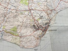 OS map Eastbourne Sheet 183 New Popular Edition One-inch 1946