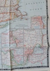 Lot of 3 National Geographic Large Folded Paper Historical Maps of the USA 1950s