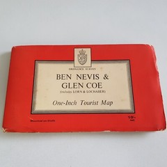 Ordinance Survey Map 1961 Ben Nevis Glen Coe Lorn fold-out Scotland Britan