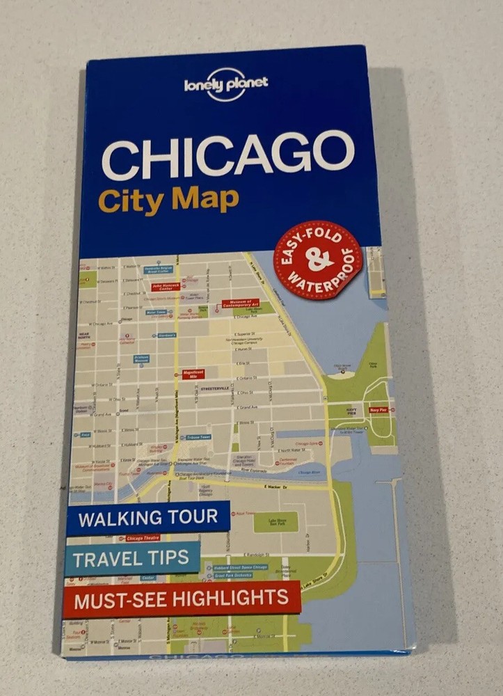 Lonely Planet Chicago City Map 2017 1st Edition Great, no tape seal