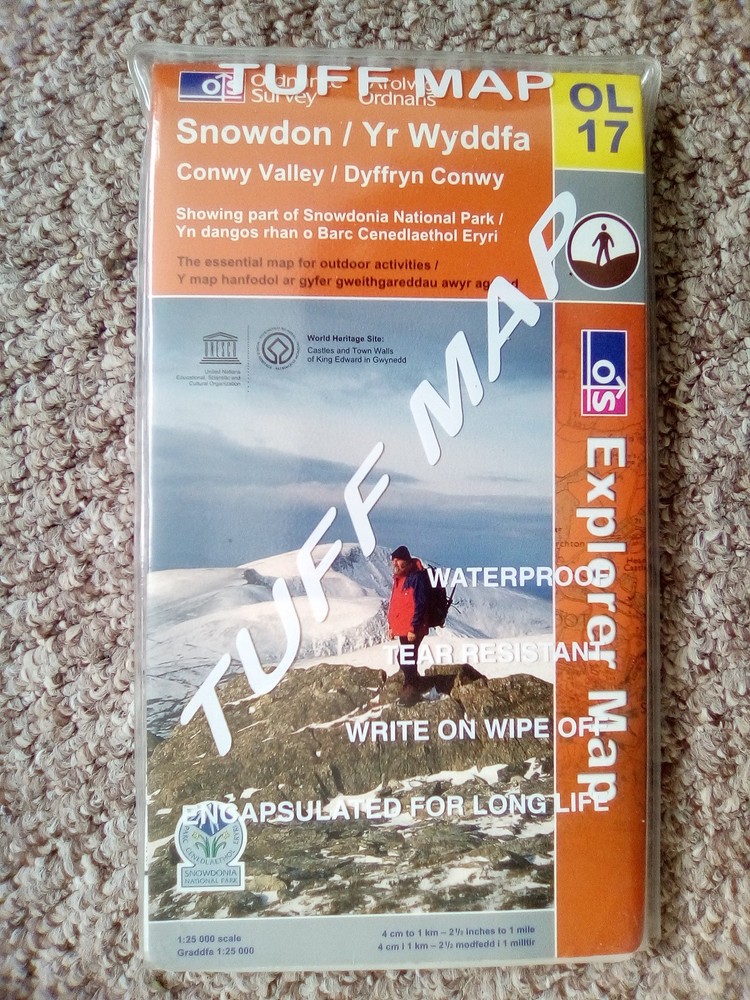 OL 17 SNOWDON CONWY AQUA ACTIVE WATERPROOF OL EXPLORER ORDNANCE SURVEY MAPS OS