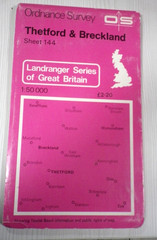 Landranger 144 Ordnance Survey Map 1:50000 Thetford & Breckland