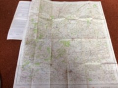 Ordnance Survey Map Sheet 129 LUDLOW one Inch Map 1967 Used, Small Crease Rips