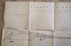 1921 County of Derby Midland Railway Boundary Map NORMANTON Station Survey Plan