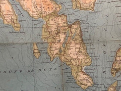 John Bartholomew’s 1947 Cloth Half-Inch Contoured Map Of The Firth Of Clyde