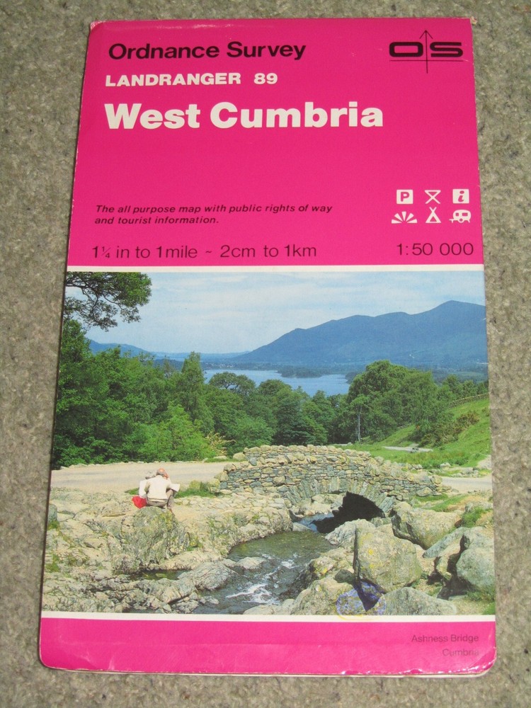 OS Ordnance Survey Landranger Map Sheet 89 West Cumbria – 1991