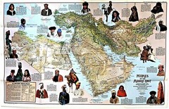 July 1972 National Geographic Society CULTURAL MAP – PEOPLES OF MIDDLE EAST